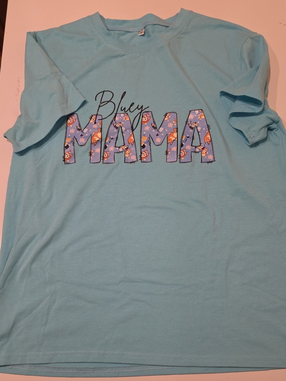 Blue MAMA Graphic Womens Top